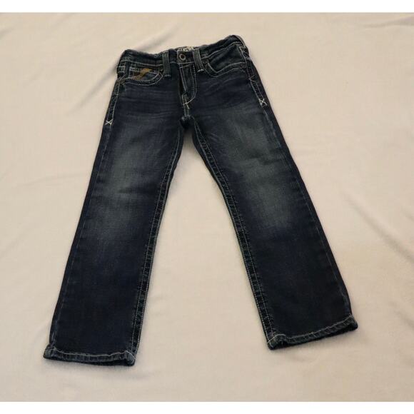 Youth Boys Size 7 Ariat B4 Relaxed Jeans, Denali B4 Hugo Boot Cut - Picture 2 of 10